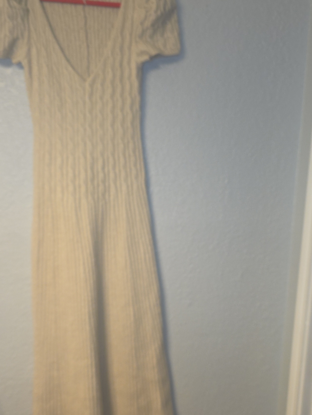 Free People Ribbed V-Neck Midi Dress - Cream